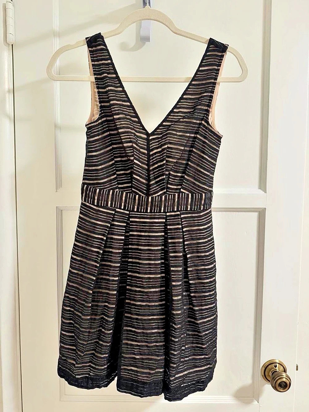 BCBGeneration Striped Mini Dress in Black